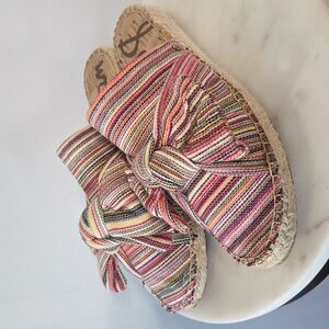 Sam Edelman Multicolor Striped Espadrille Mules Size 8